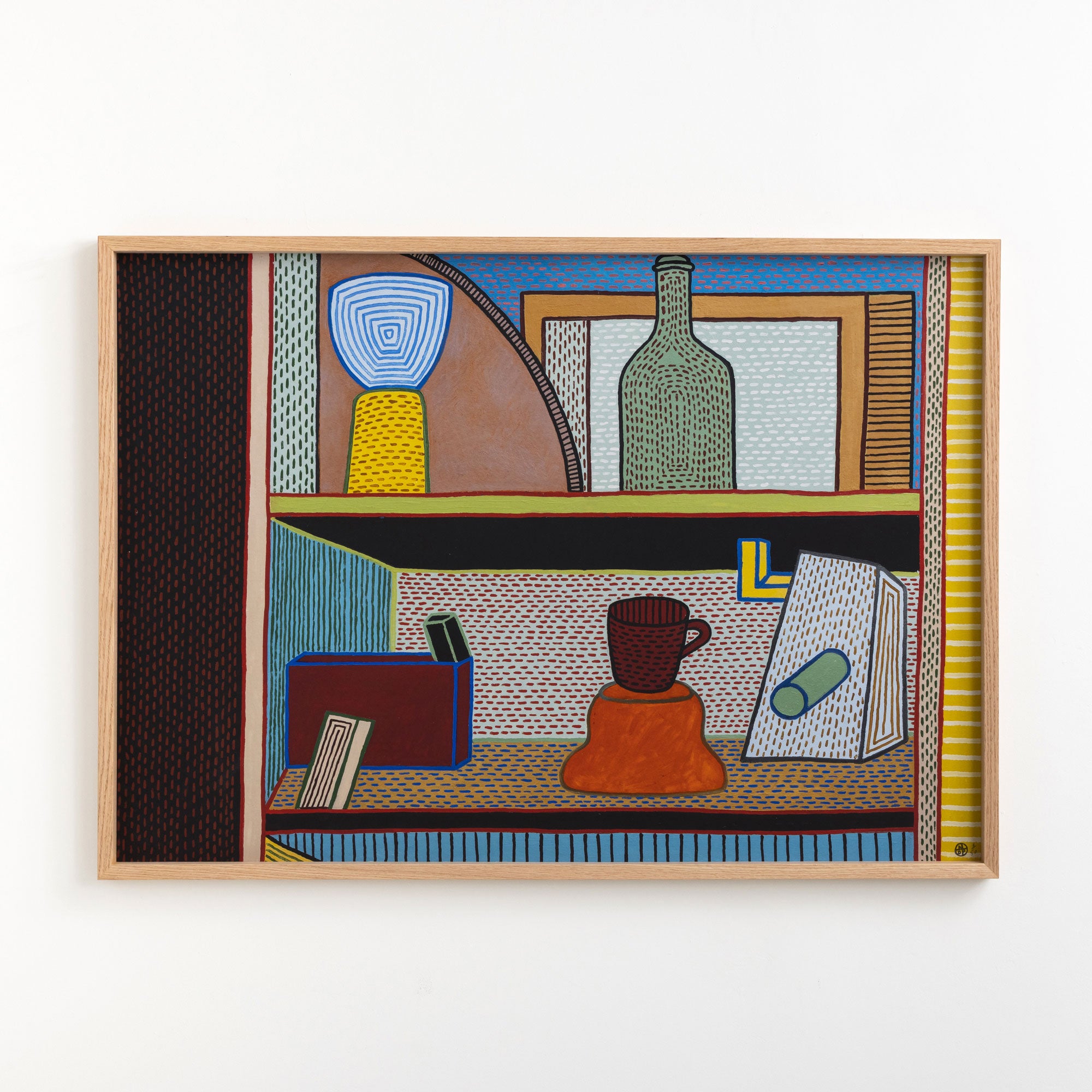 In the Cupboard edition shown in an oak frame